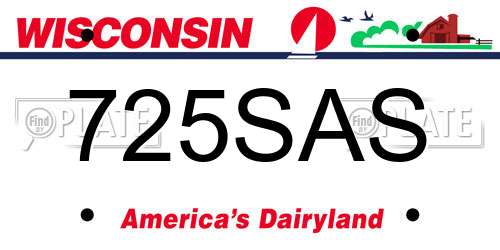 725SAS Wisconsin License Plate