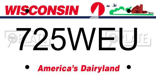 725WEU Wisconsin License Plate