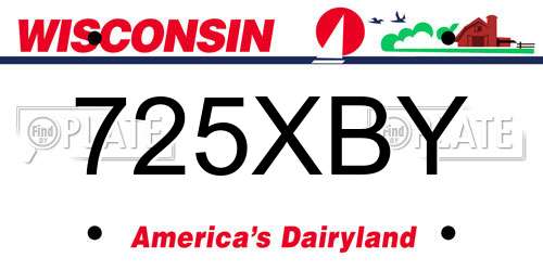 725XBY Wisconsin License Plate