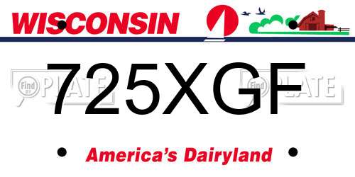 725XGF Wisconsin License Plate
