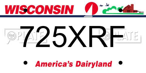 725XRF Wisconsin License Plate