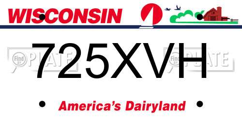 725XVH Wisconsin License Plate