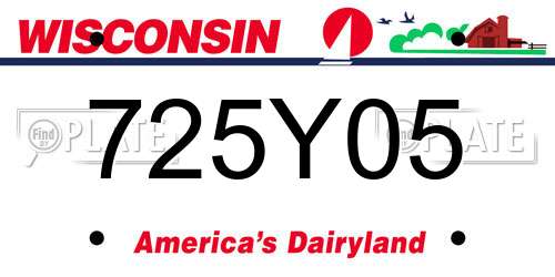 725Y05 Wisconsin License Plate