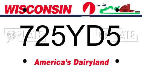 725YD5 Wisconsin License Plate
