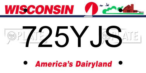 725YJS Wisconsin License Plate