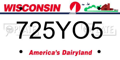 725YO5 Wisconsin License Plate