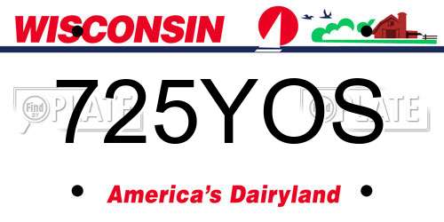725YOS Wisconsin License Plate