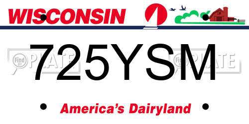 725YSM Wisconsin License Plate