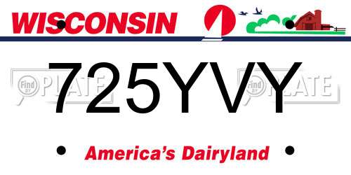 725YVY Wisconsin License Plate