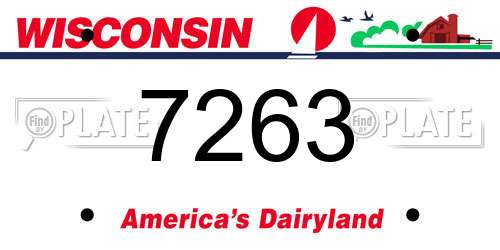 7263 Wisconsin License Plate