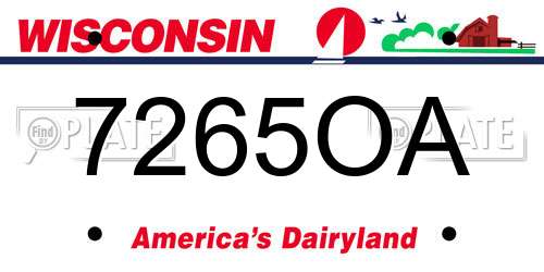 7265OA Wisconsin License Plate