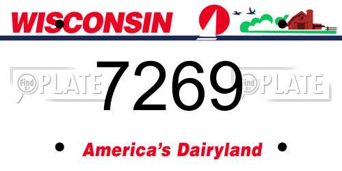 7269 Wisconsin License Plate