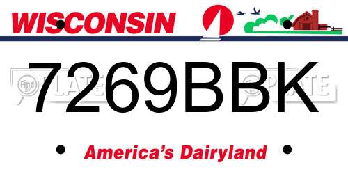 7269BBK Wisconsin License Plate