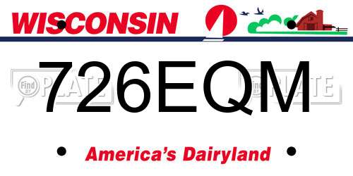 726EQM Wisconsin License Plate