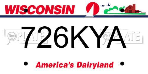 726KYA Wisconsin License Plate