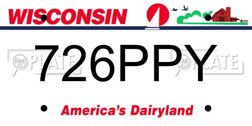 726PPY Wisconsin License Plate
