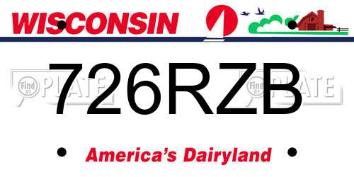 726RZB Wisconsin License Plate