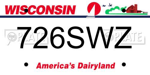726SWZ Wisconsin License Plate