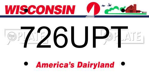 726UPT Wisconsin License Plate