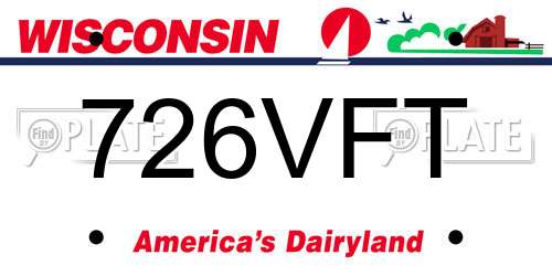 726VFT Wisconsin License Plate