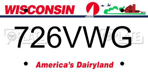 726VWG Wisconsin License Plate