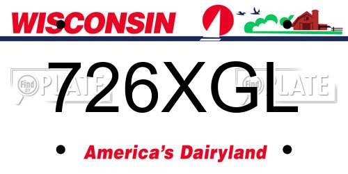 726XGL Wisconsin License Plate