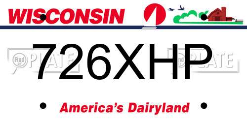 726XHP Wisconsin License Plate