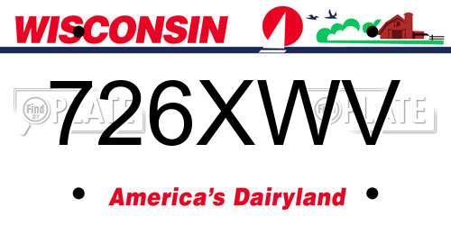 726XWV Wisconsin License Plate
