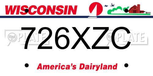 726XZC Wisconsin License Plate