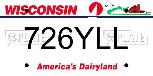 726YLL Wisconsin License Plate