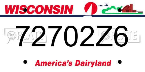 72702Z6 Wisconsin License Plate