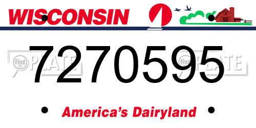 7270595 Wisconsin License Plate
