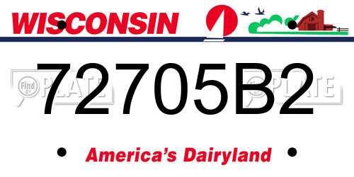 72705B2 Wisconsin License Plate