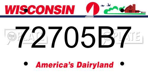 72705B7 Wisconsin License Plate