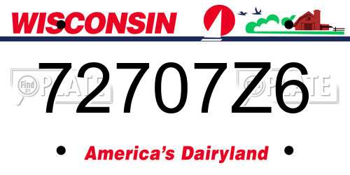 72707Z6 Wisconsin License Plate