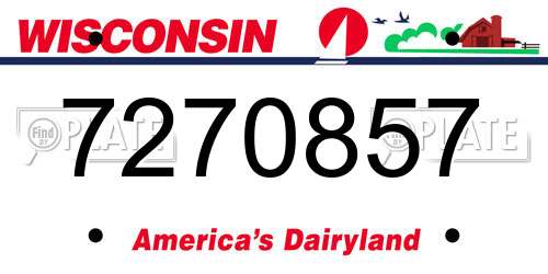 7270857 Wisconsin License Plate