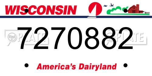 7270882 Wisconsin License Plate