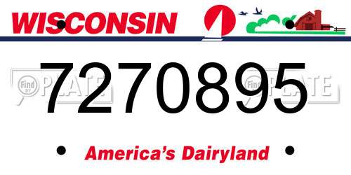7270895 Wisconsin License Plate