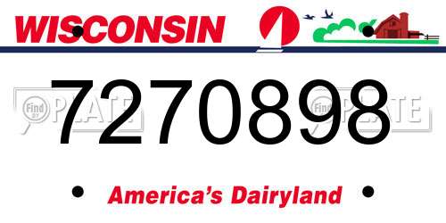 7270898 Wisconsin License Plate