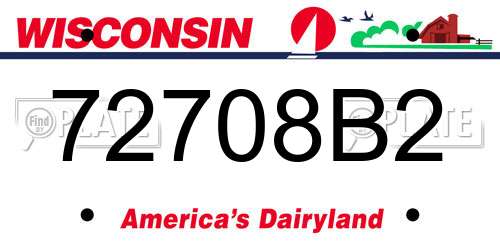 72708B2 Wisconsin License Plate