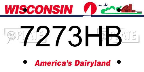 7273HB Wisconsin License Plate