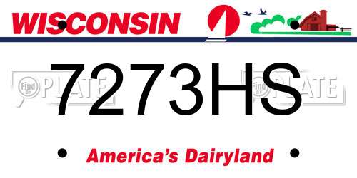 7273HS Wisconsin License Plate