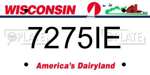 7275IE Wisconsin License Plate