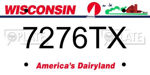 7276TX Wisconsin License Plate