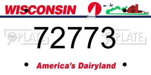 72773 Wisconsin License Plate