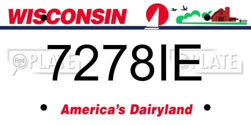 7278IE Wisconsin License Plate