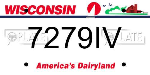 7279IV Wisconsin License Plate