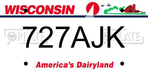 727AJK Wisconsin License Plate