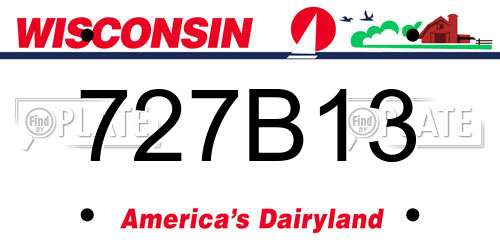 727B13 Wisconsin License Plate