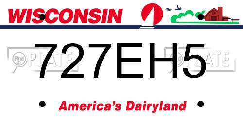 727EH5 Wisconsin License Plate